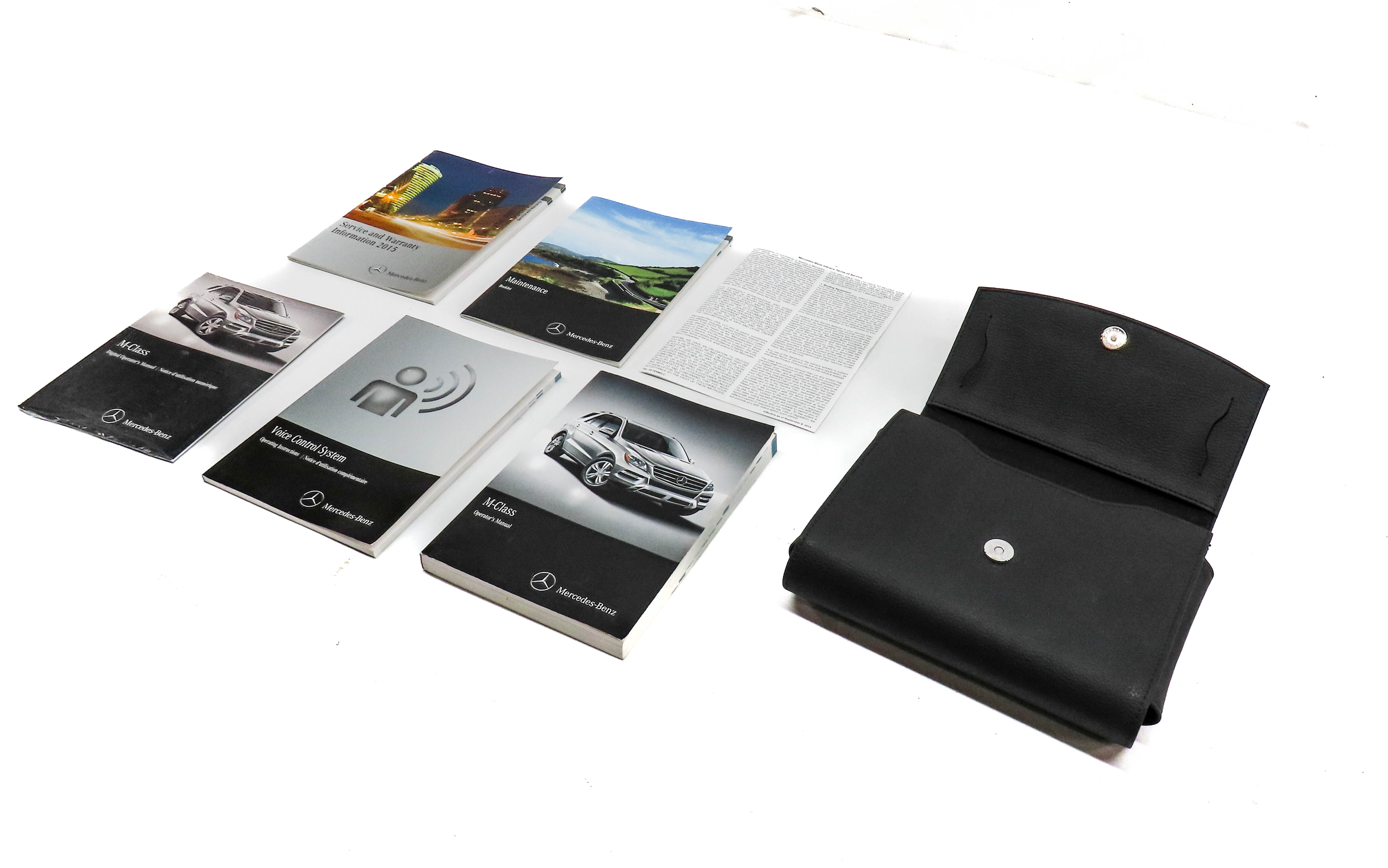 2015 MERCEDES ML350 (W166) OWNER'S MANUAL BOOKLET SET/7 w/ CASE — exact item pictured